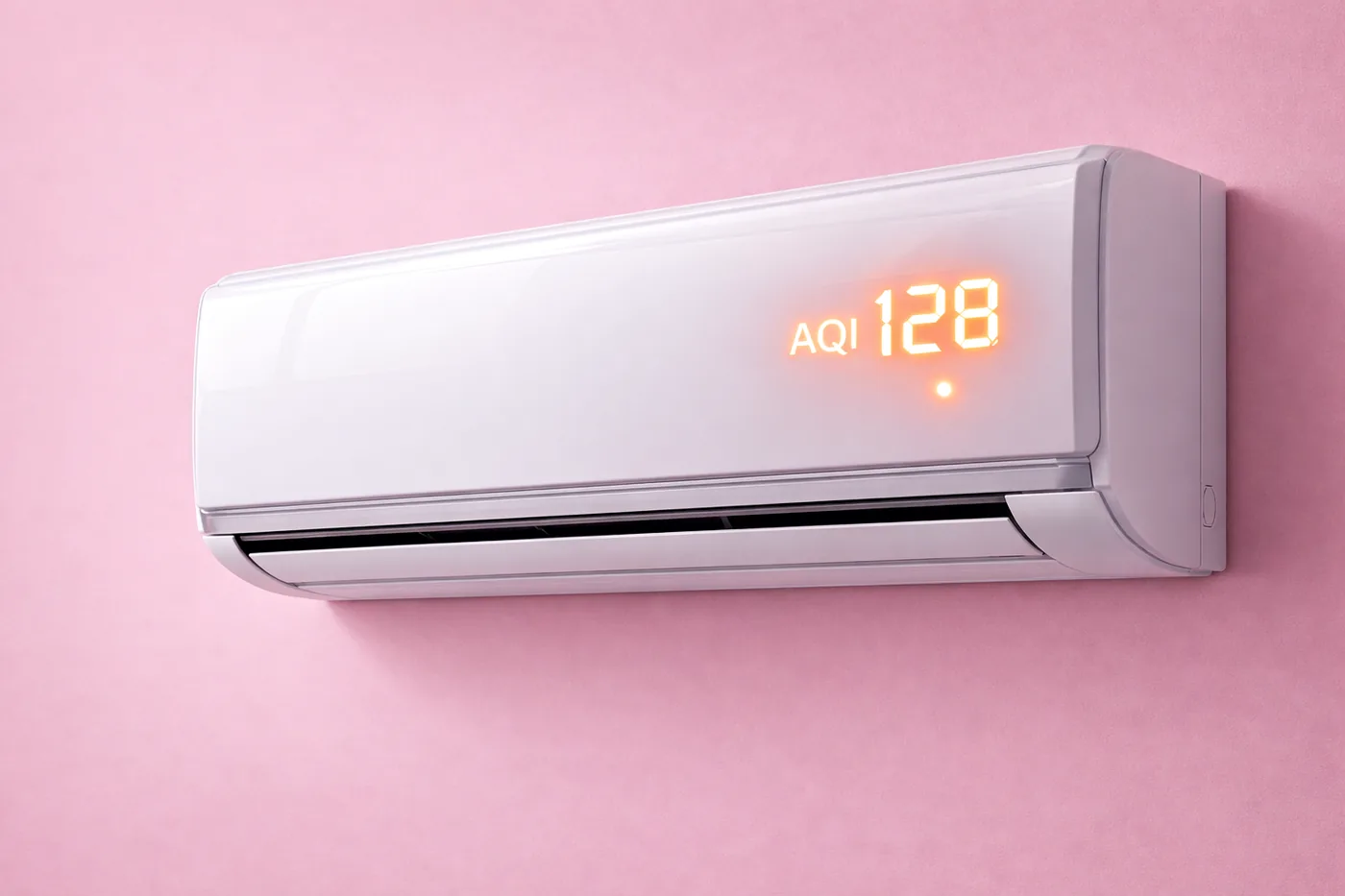 AC without Airova showing a high AQI reading