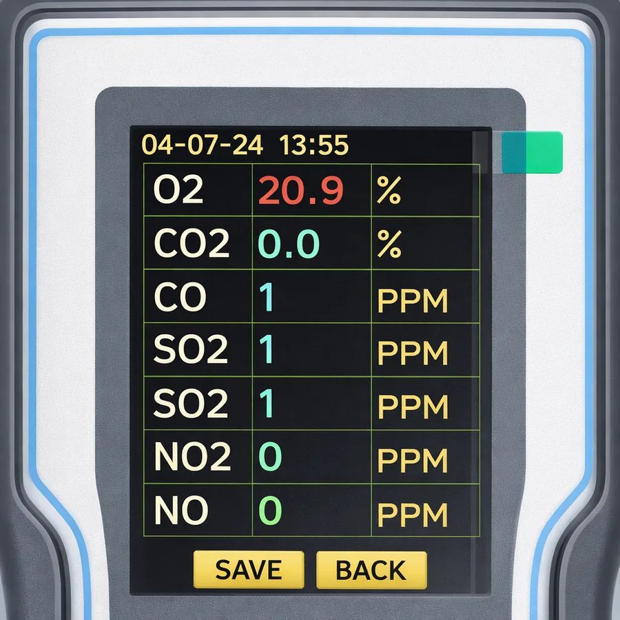 Analyser reading after the adsorber, 4 July 2024